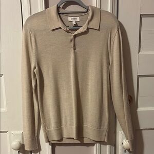 BANANA REPUBLIC MERINO LONG-SLEEVE SWEATER POLO
